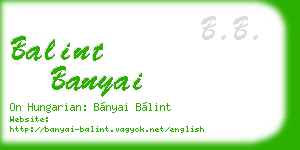 balint banyai business card
